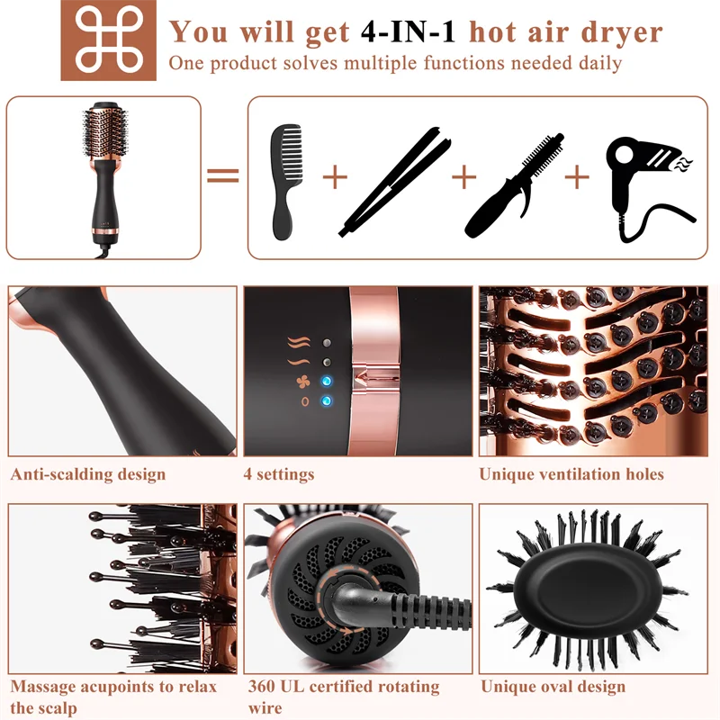 Hot Air Hair Electric Hair Dryer Complete Styler