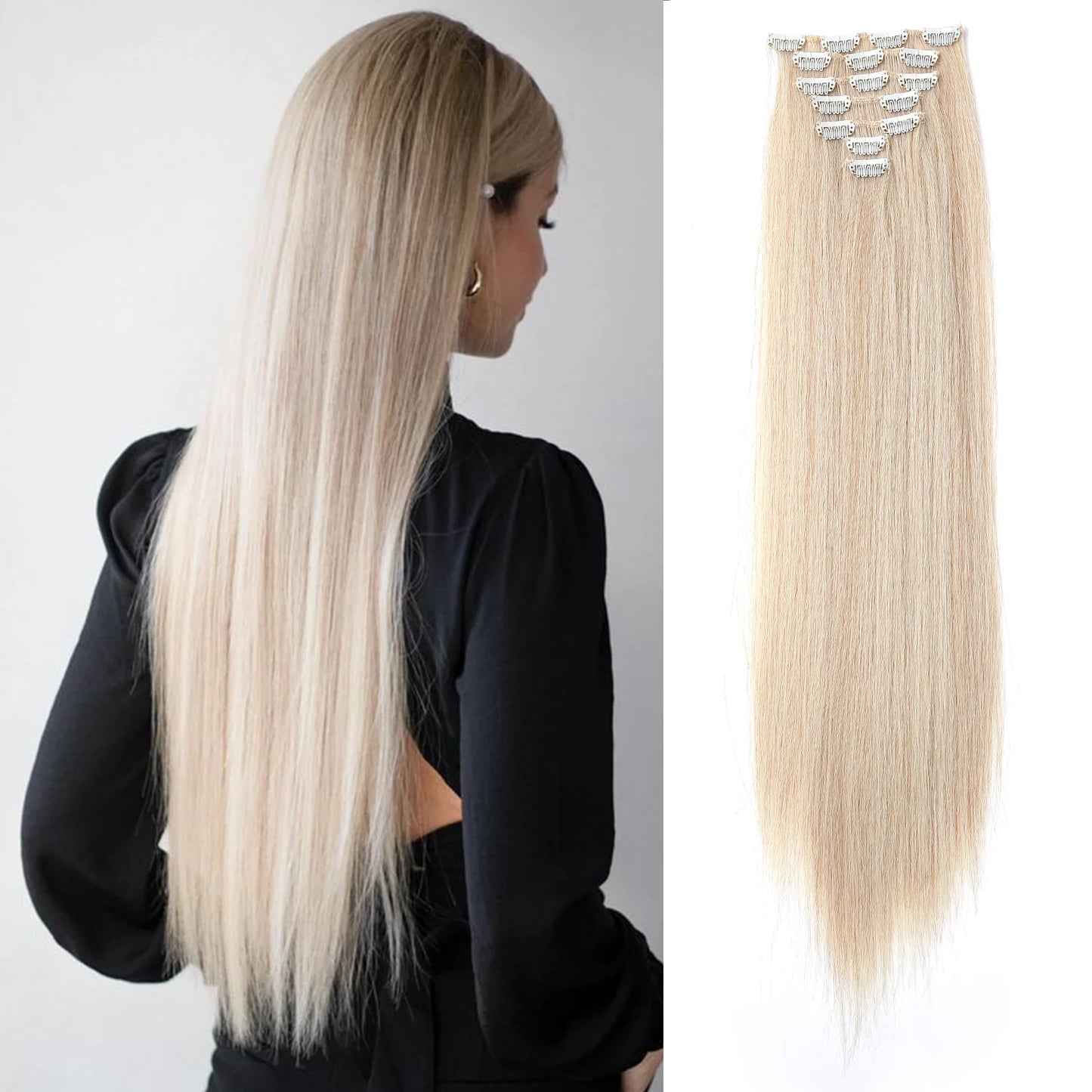 Synthetic Color Gradient Clip-In Hair Extensions