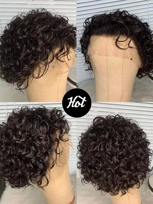 Pixie Cut Wig Human Hair 13x1 Lace Frontal Wigs Human Hair