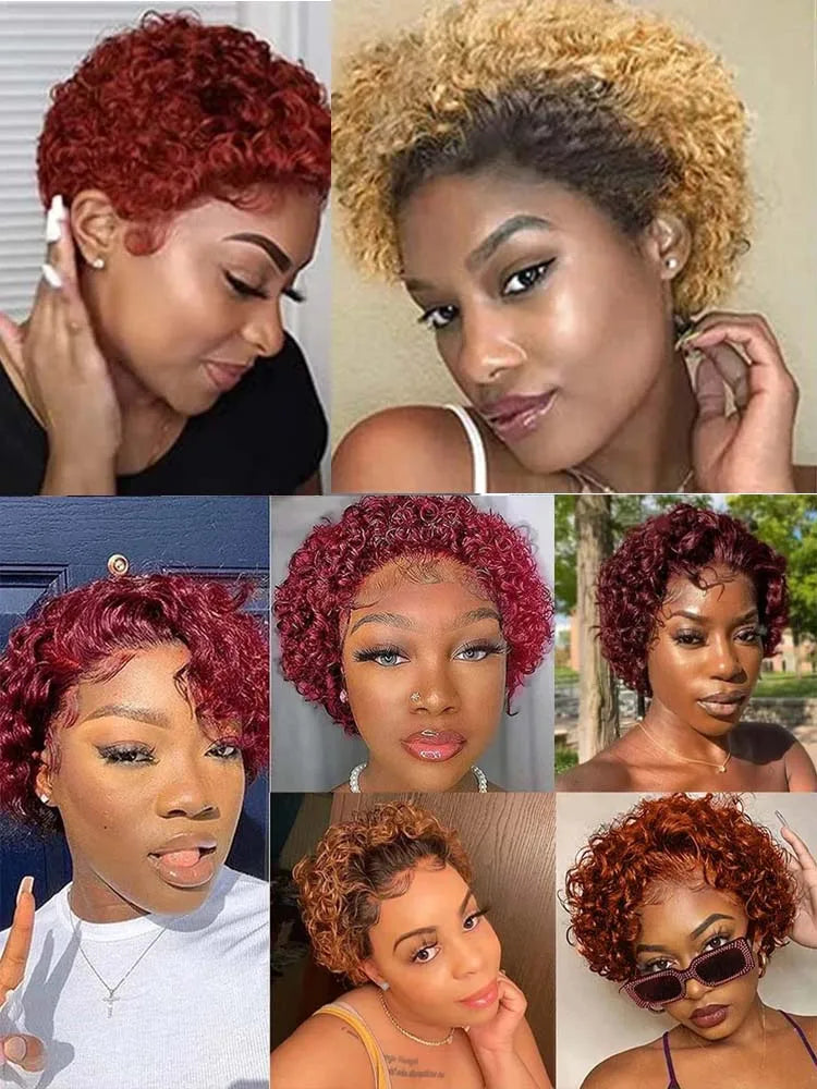 Pixie Cut Wig Human Hair 13x1 Lace Frontal Wigs Human Hair